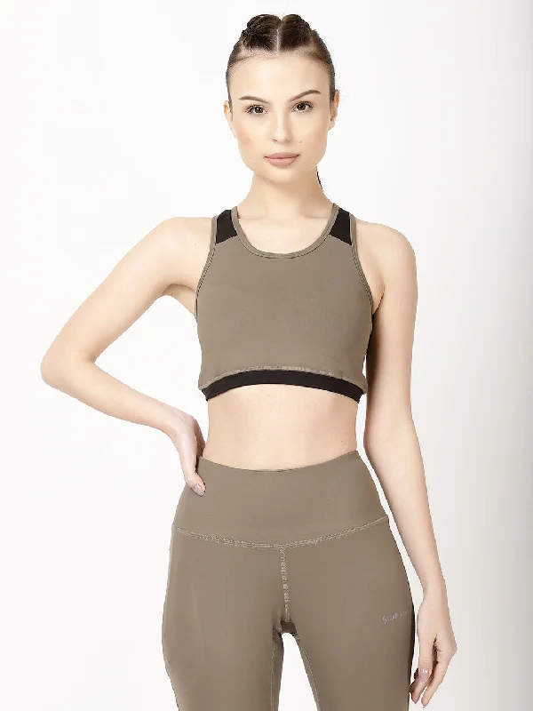 Olive Black Sports Bra