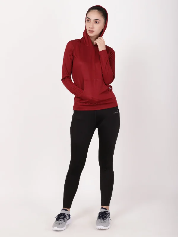 Burgundy Sassy Full Sleeves Hoodie