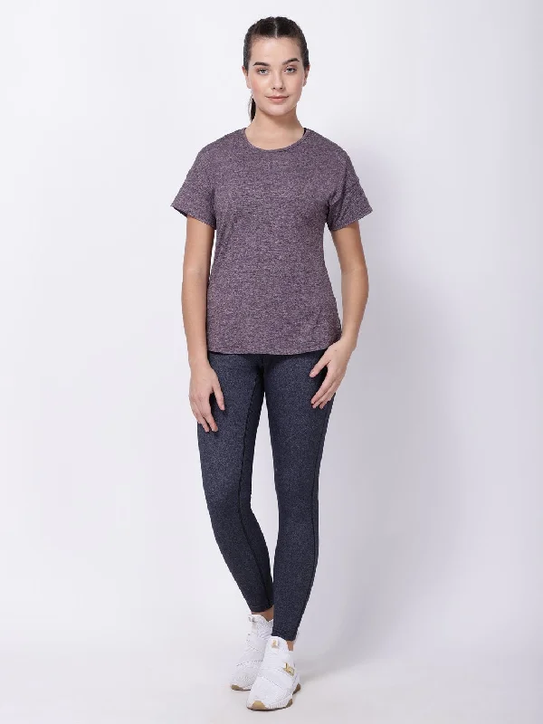 Aubergine Melange Ace tee