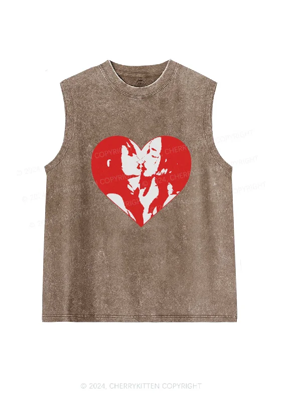 Kiss Girl Y2K Valentine's Day Washed Tank Cherrykitten