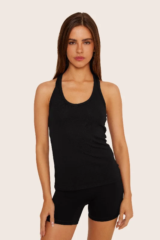 CLASSIC COTTON DAILY RACER TANK - ONYX