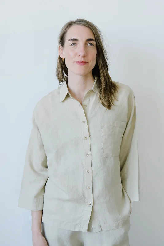 linen shirt - mons - sand