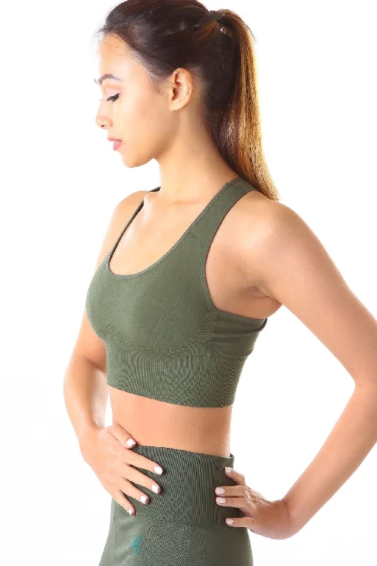 Aria Racer Bra Top - Green