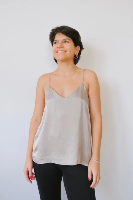 slip top - maud - silver grey