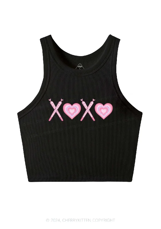 XOXO Heart Y2K Valentine's Day Crop Tank Top Cherrykitten