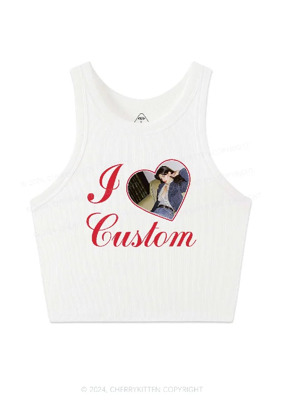 I Love Custom Name Y2K Valentine's Day Crop Tank Top Cherrykitten