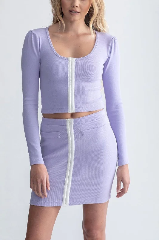 Hook & Eye Long Sleeve Top Mod Lilac