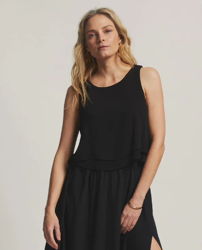 Willa Cropped Blouse - Black