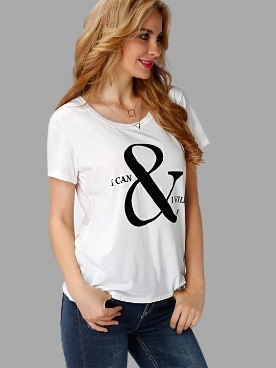 Custom Round Neck Printed White T-Shirts