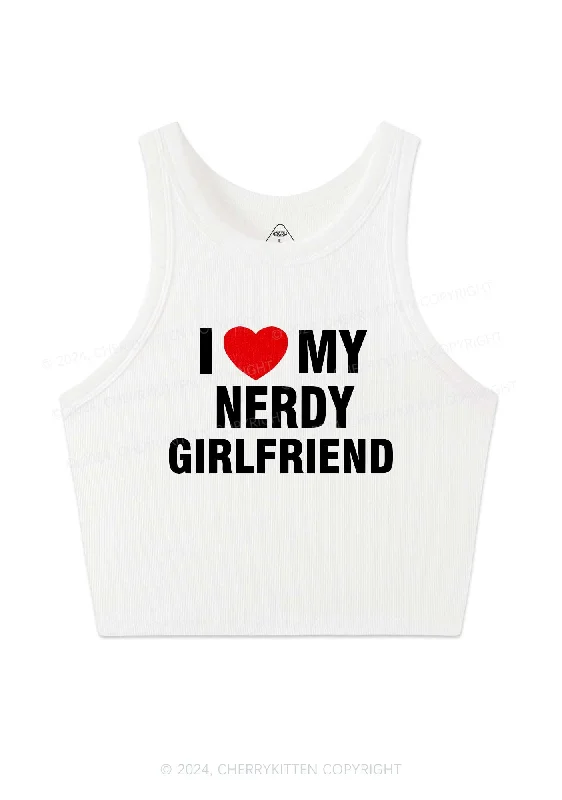 Love My Nerdy Girlfriend Y2K Valentine's Day Crop Tank Top Cherrykitten