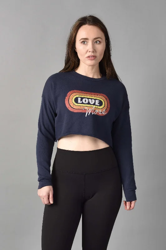 Retro Love More Crop Sweatshirt