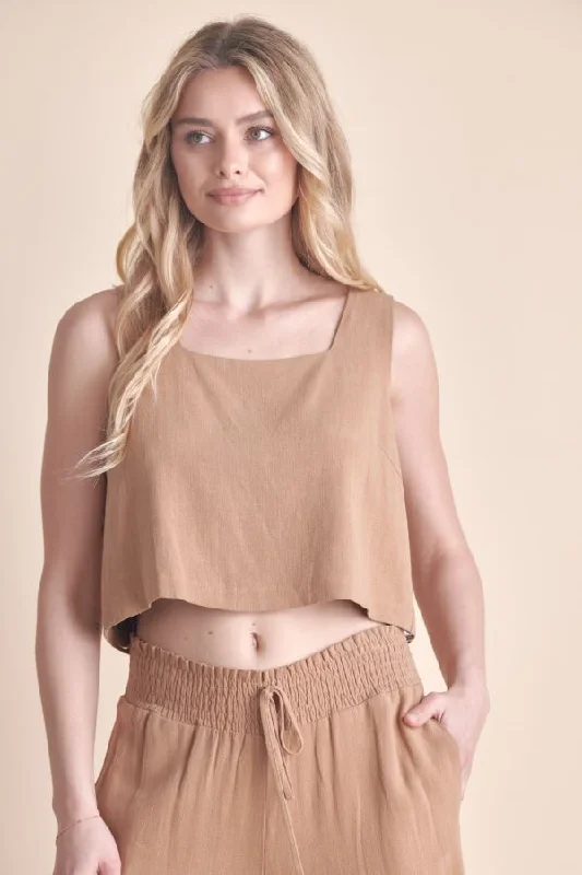 Allie Rose, Linen Square Neck Tank