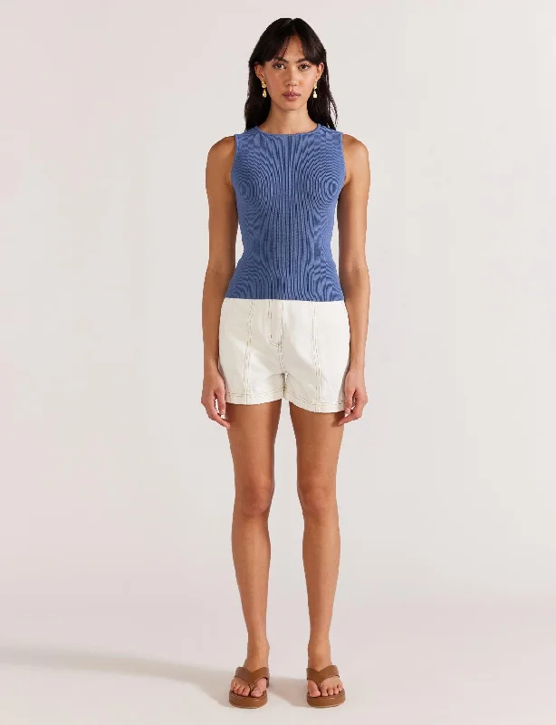 Staple the Label Gracie Knit Tank in French Blue