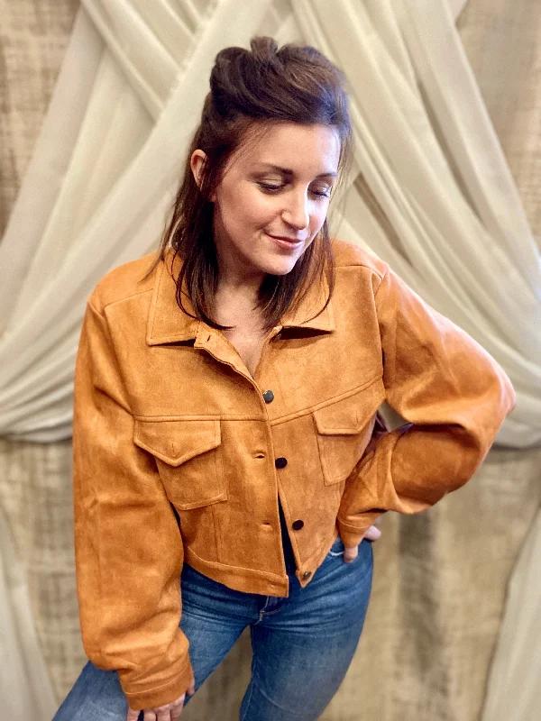 Camel Suede Jacket with Fringe