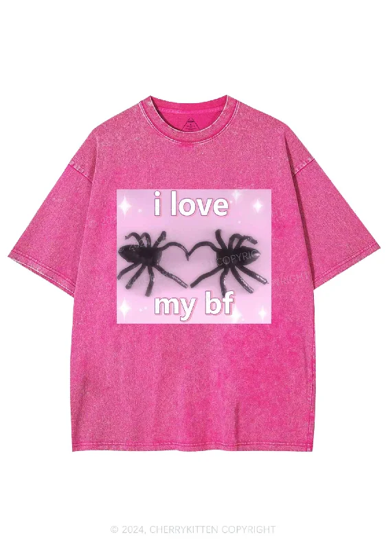 Love My Spider BF Y2K Valentine's Day Washed Tee Cherrykitten