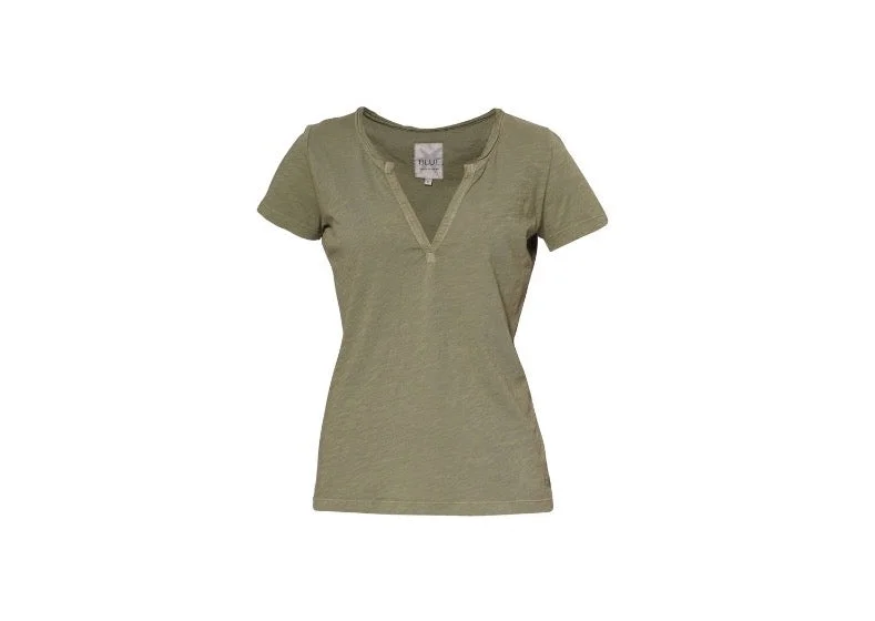 Leah Tight Tee - Olive Grey