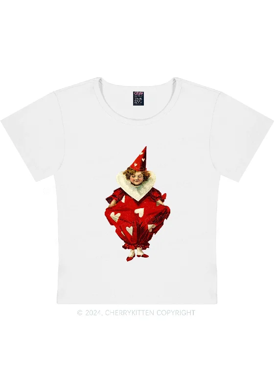 Heart Jester Y2K Valentine's Day Baby Tee Cherrykitten