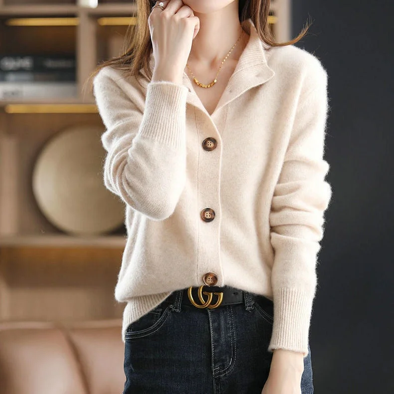 Anti-Pilling Crystal Velvet Sweaters Cardigan Coat Women's New 2022 Wear Knitted Solid Color Tops Outerwear