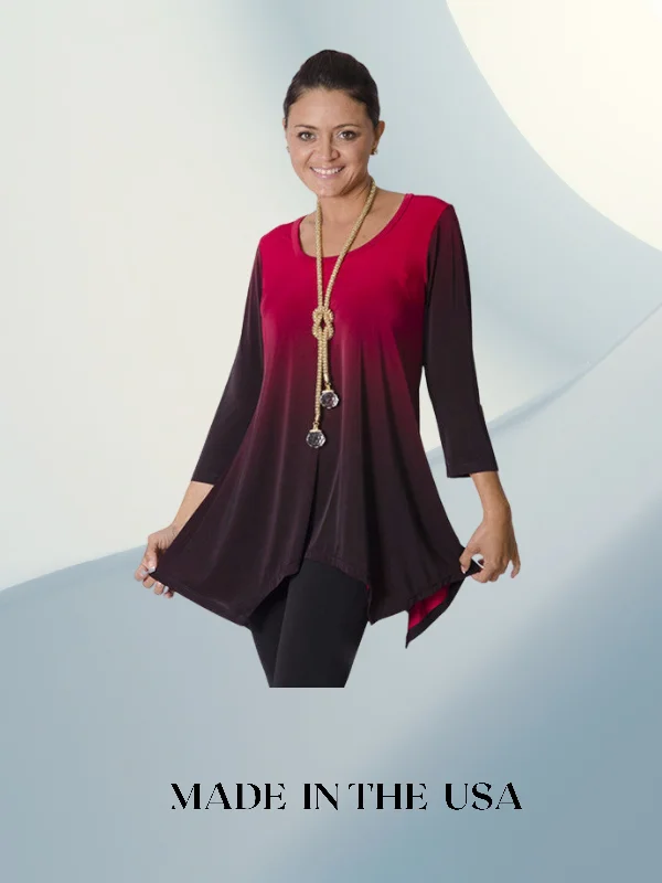 3/4 Sleeves Ombre Top - Regular and Plus Sizes available