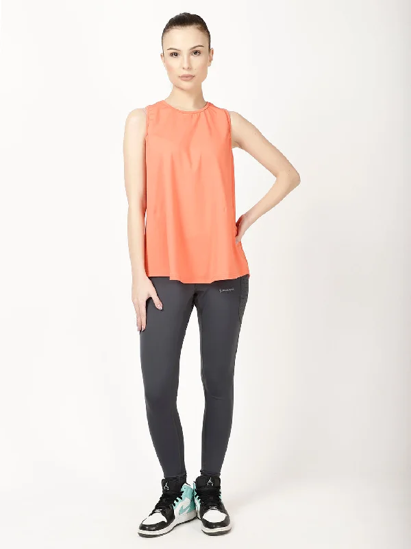 Orange Back Slit Tee