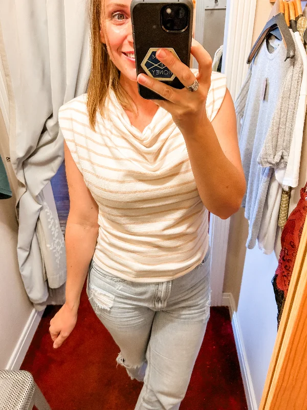 Tan Striped Top