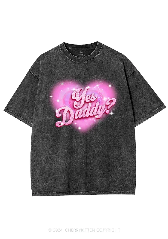 Pink Yes Daddy Y2K Valentine's Day Washed Tee Cherrykitten