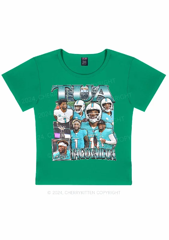 Green Tua Y2K Super Bowl Baby Tee Cherrykitten