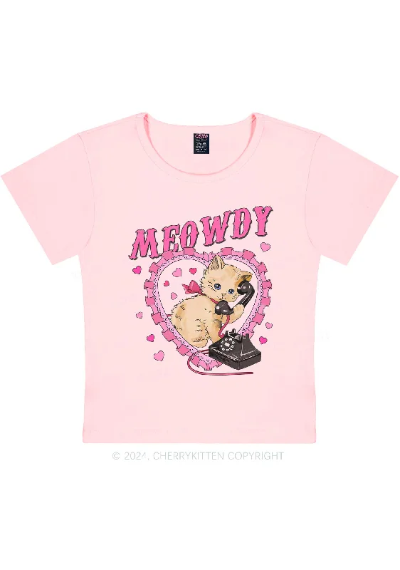 Meowdy Cat Y2K Valentine's Day Baby Tee Cherrykitten