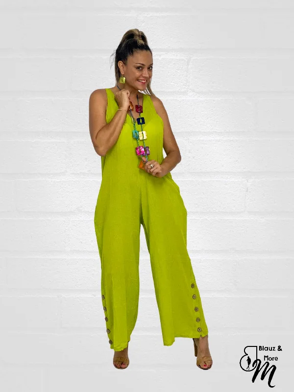 V-Neck Long Sleeveless Cotton JUMP SUITS - J6239