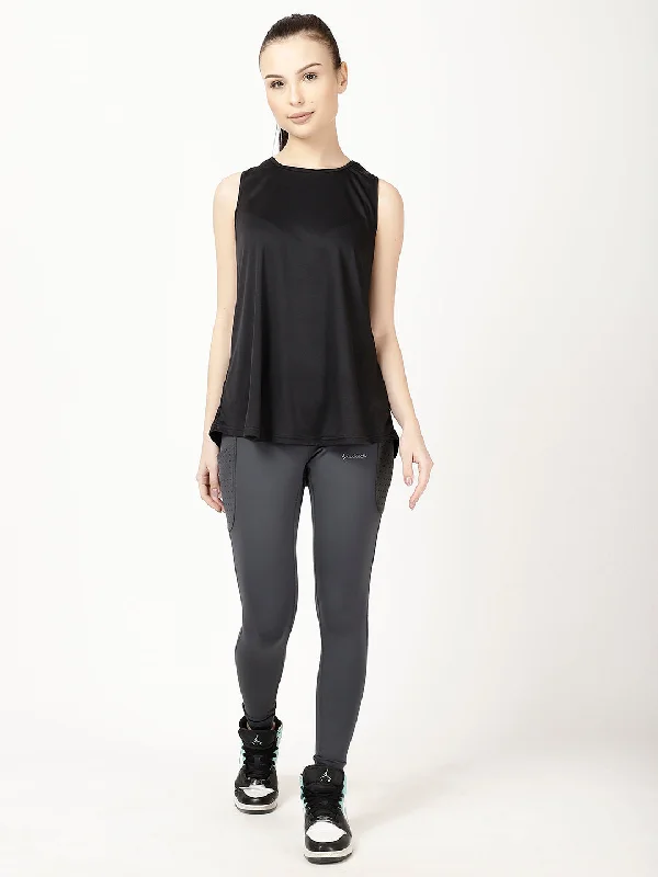 Black Back Slit Tee