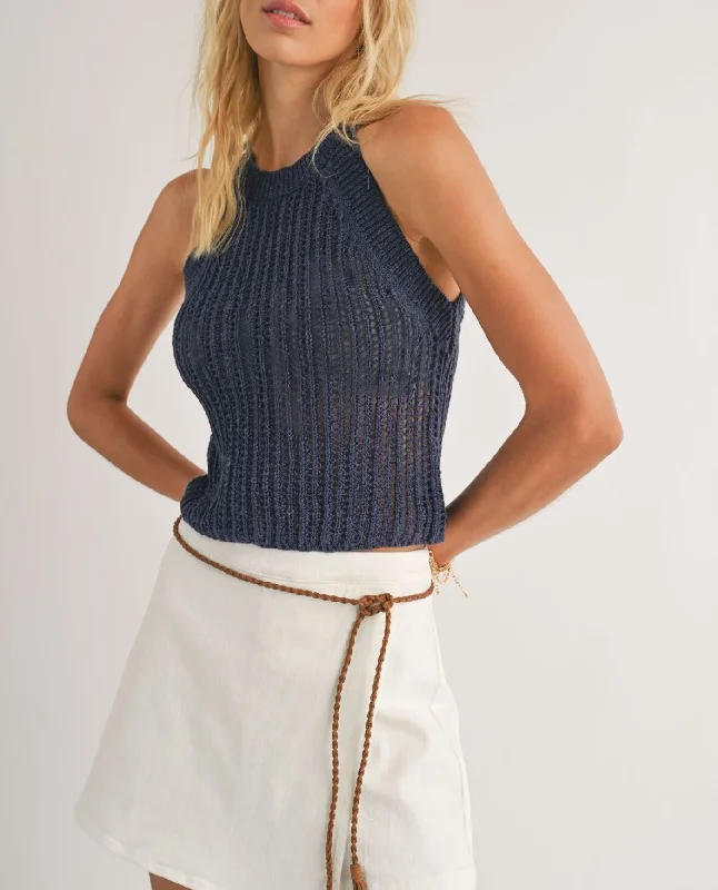 Sadie & Sage, Rachel Open Knit Sweater Tank