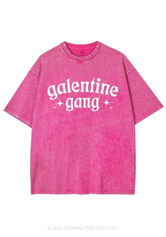 Galentine Gang Y2K Valentine's Day Washed Tee Cherrykitten