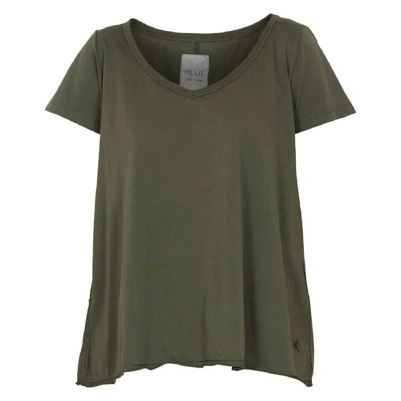 Anzio V-Neck A Tee - Olive Grey