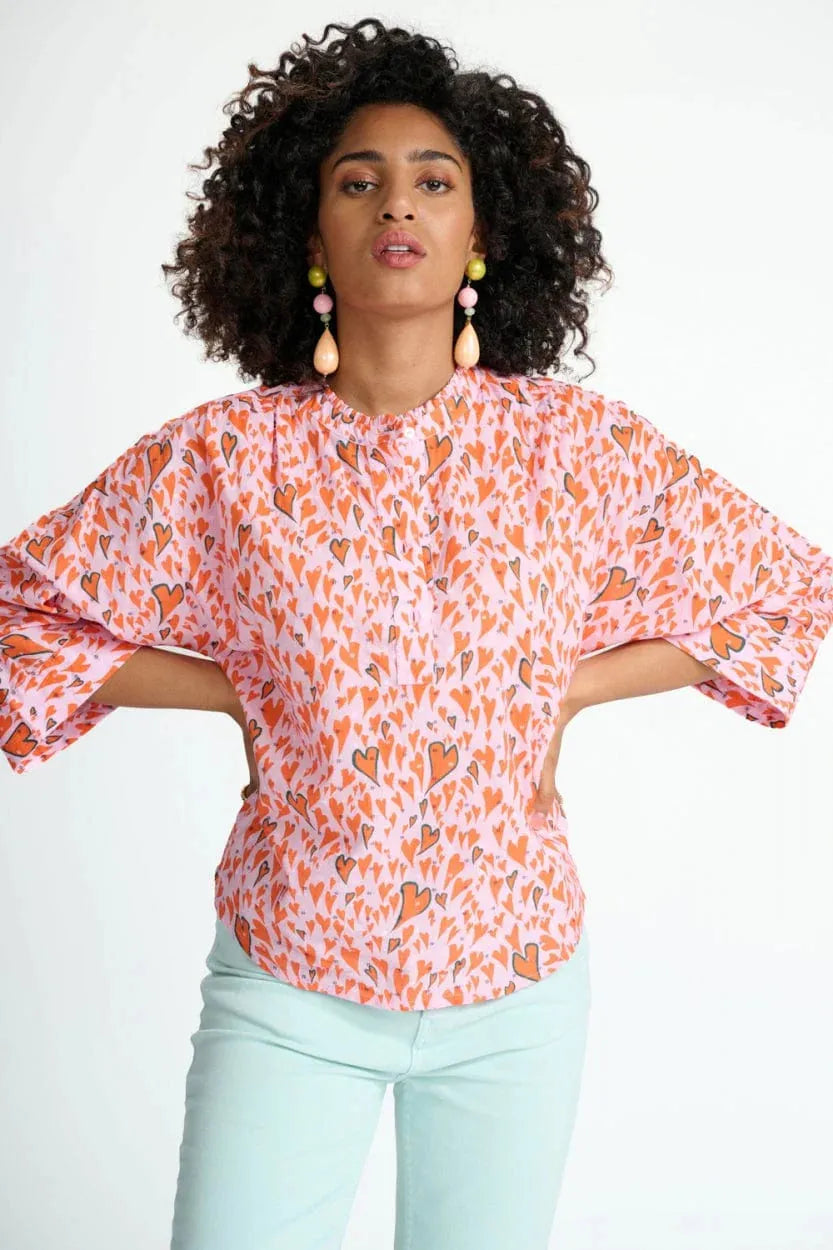 POM Amsterdam Heart to Heart Blouse in Pink