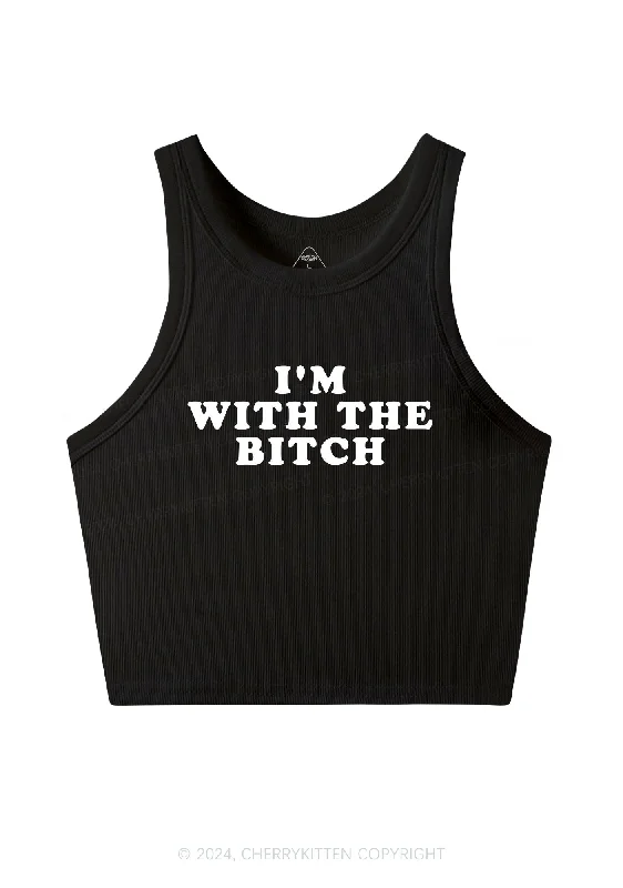 I Am With Bxxch Y2K Valentine's Day Crop Tank Top Cherrykitten