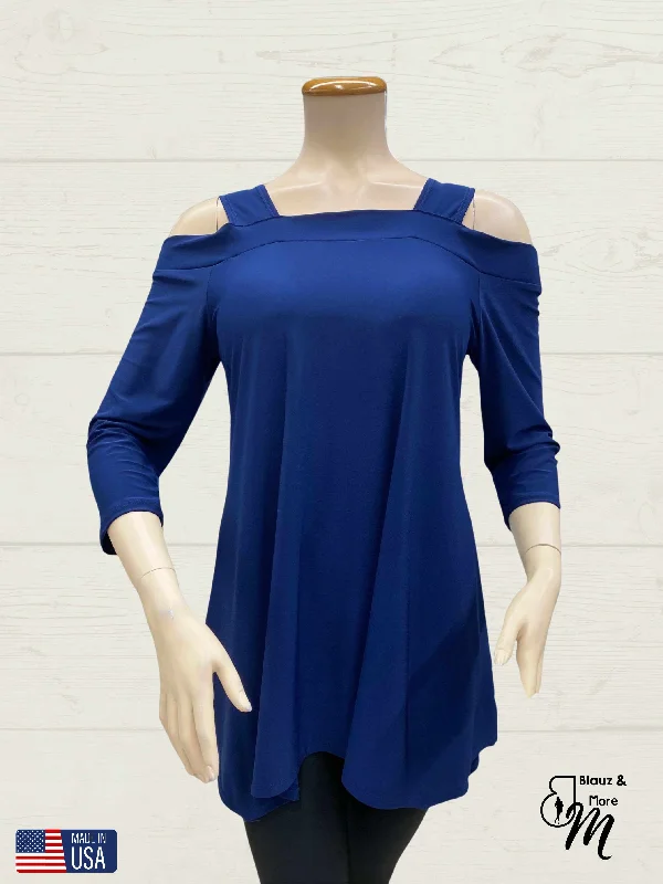 Cold shoulder full Sleeves Asymmetrical Top - Regular and Plus Sizes available