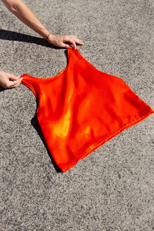 silk top - ANIQUA - orange