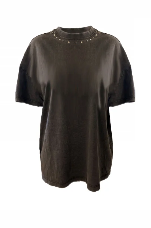 JDY - JDYcarla S/S O-Neck Stud T-Shirt - 4745030 Phantom Neckline Studs