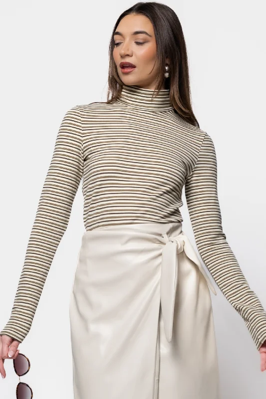 FRNCH Carmelite Striped Turtleneck Top