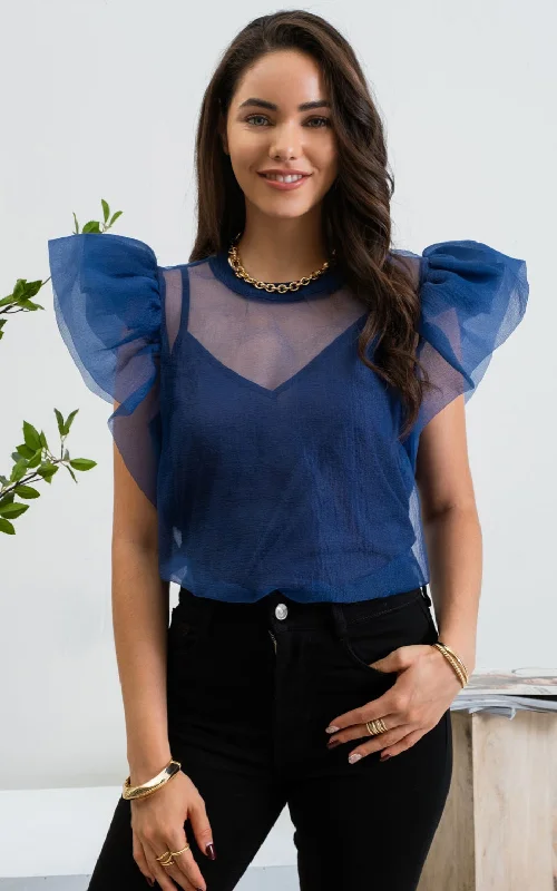 Oversized Ruffle Organza top