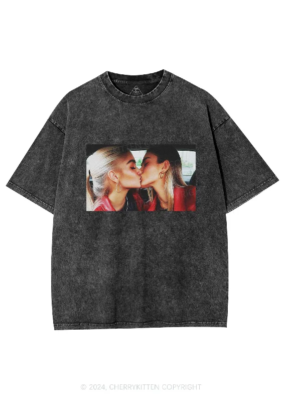 Girls Kiss Y2K Valentine's Day Washed Tee Cherrykitten