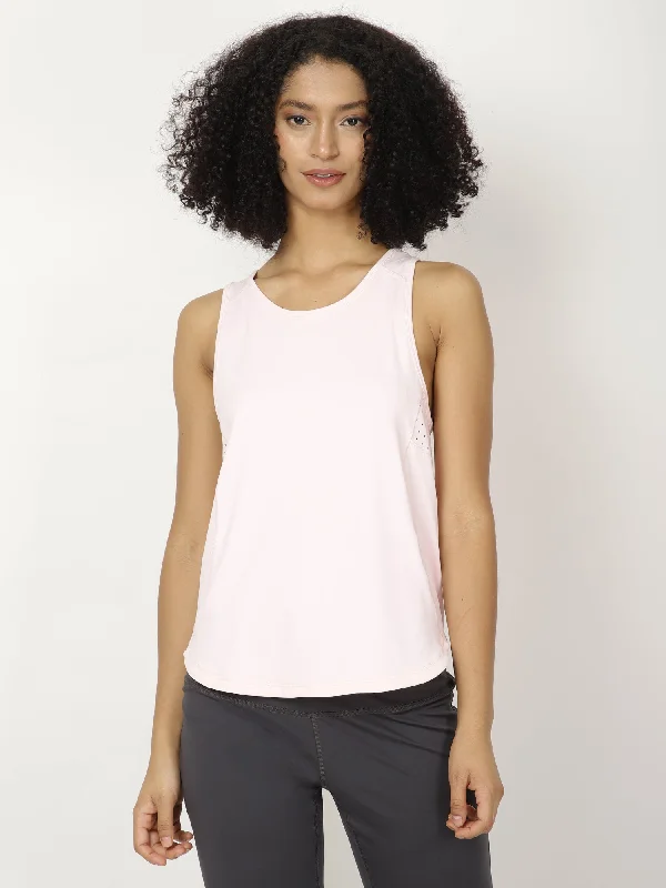 Pink Laser-Cut Racerback Tee