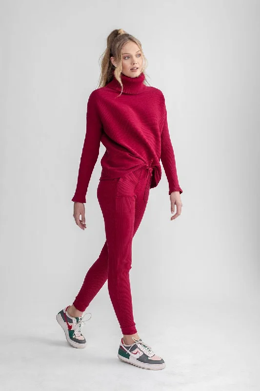 Chunky Turtle Neck Top Raspberry