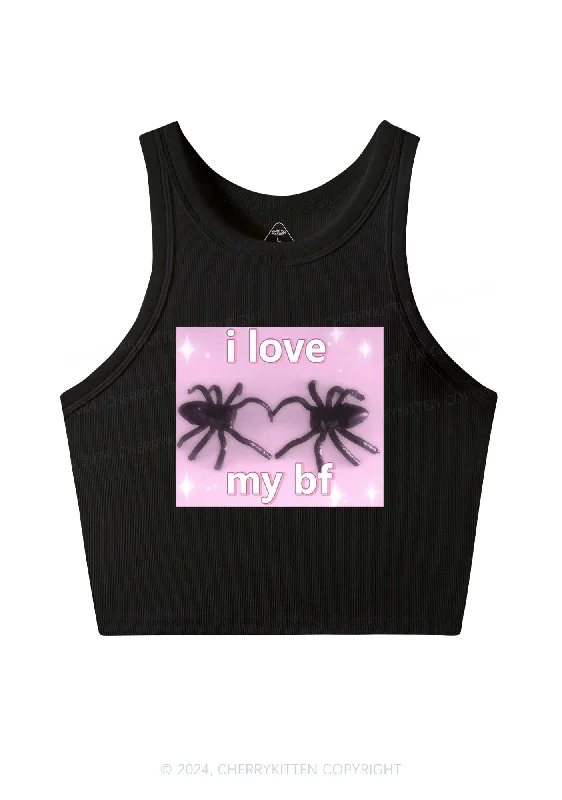 Love My Spider BF Y2K Valentine's Day Crop Tank Top Cherrykitten