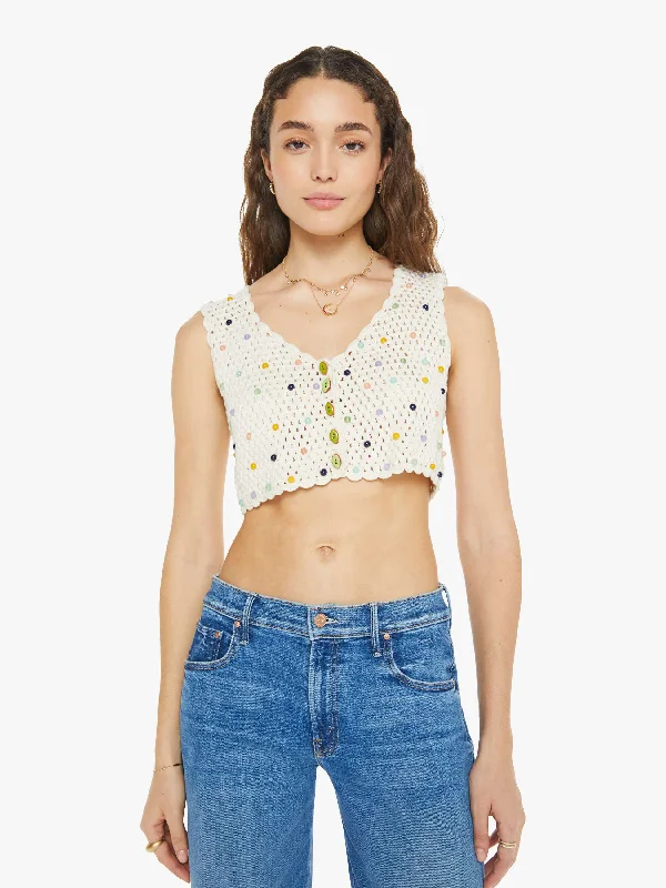 Alix Of Bohemia Ludi Pearl Beaded Crochet Top - Ivory